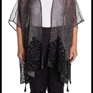 Daniel Rainn DR2 Large Velvet Burnout Sheer‎ Kimono Caftan New With Tags